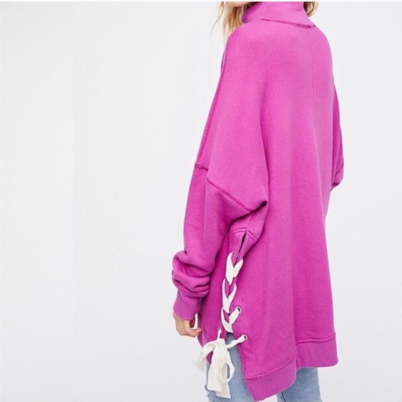 Free People So Plush Lace-Up Pullover - Picture 3 of 4